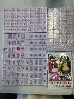 purple backs American Acrylic Mahjong Set(4-Layer), 160 Acrylic Engraved Tiles