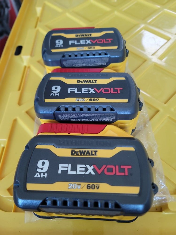 DEWALT 20VMAX/60VMAX FLEXVOLT BATTERIES 9.0AH NEW $200 EACH