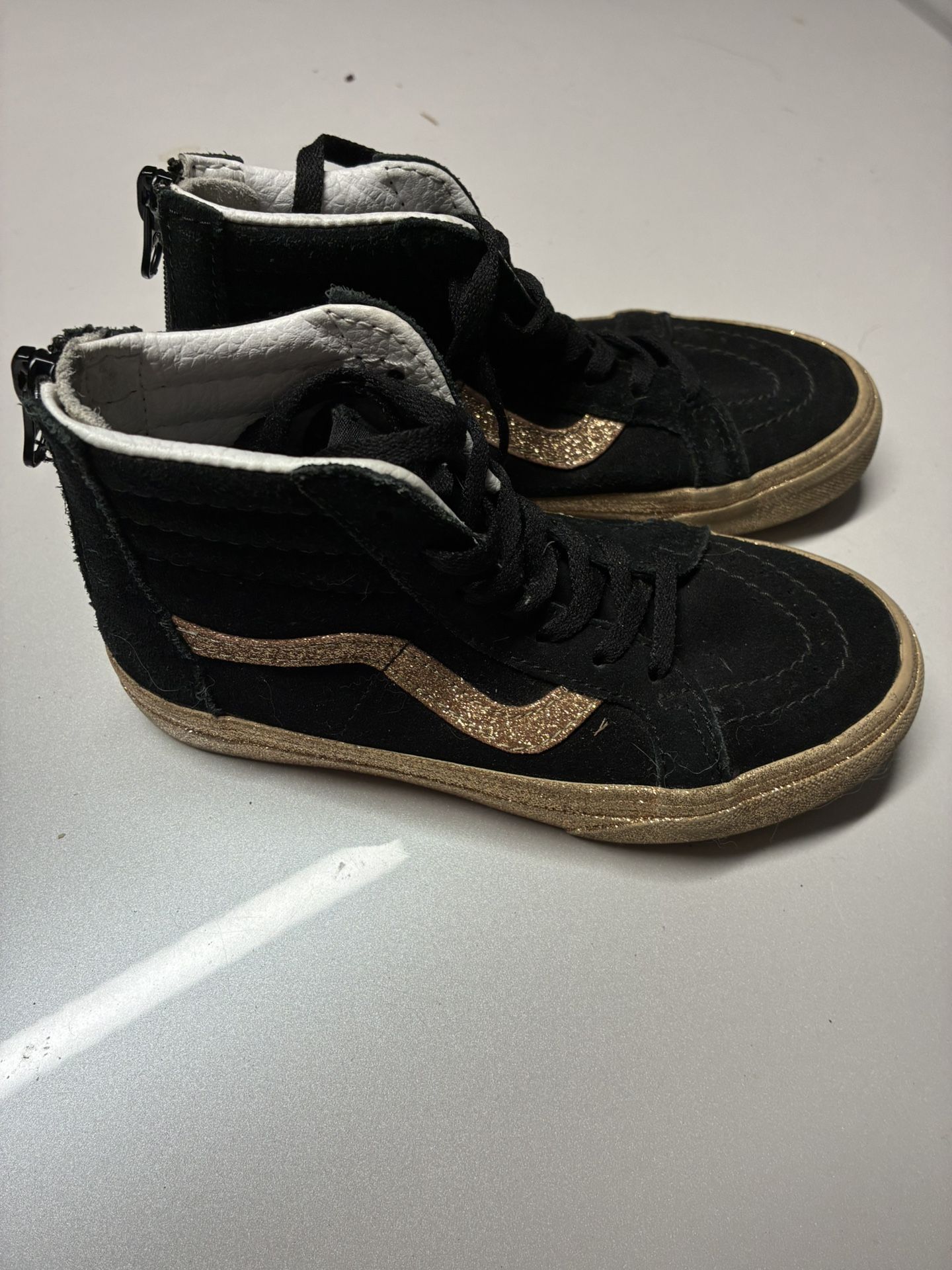 Kids black and gold hi top vans size 13.5 excellent condition still lots of life left Lots of othe
