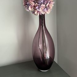 Raymour & Flanigan zodax Purple Glass Vase – 20” Tall