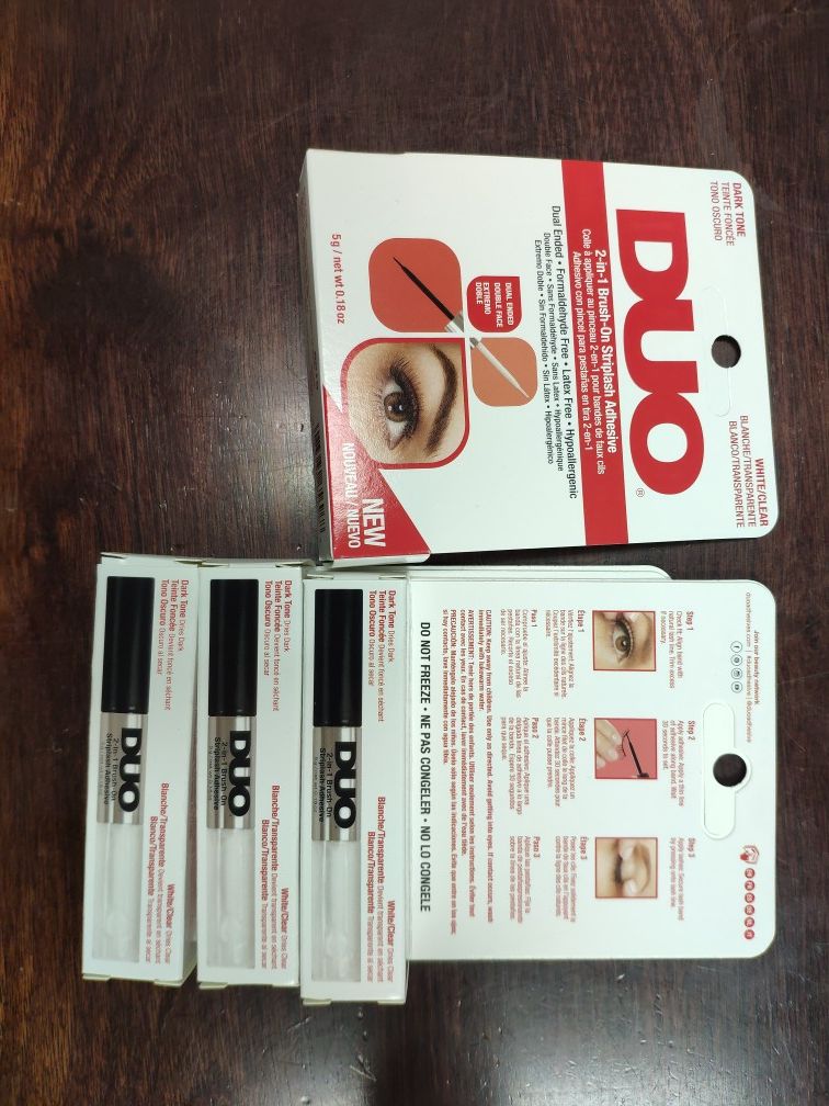 4 Pack Duo 2 in 1 Brush on Striplash Adhesive Eyelash Glue