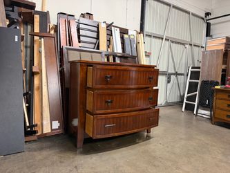 3-Drawer Wood Dresser with Dark Hardware