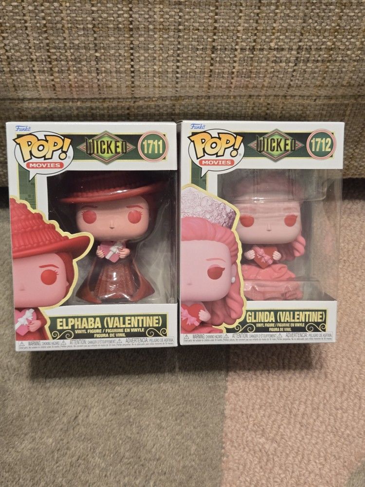 Wicked Elphaba & Glinda Valentine Holding Chocolates Funko Pop Combo Set