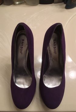 Purple bamboo heels.