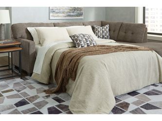 Mahoney Chocolate 2pc Sectional Full Sleeper Sofa w/ RAF Chaise