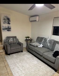 Gray Sofa and Accent Chair Set