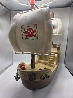 Vintage 1997 Redbox Pirate Ship Playset Toy Boat - Missing Parts As Is