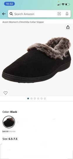 Acorn Women's Chinchilla Collar Slipper