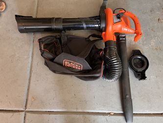 Black And Decker Electric Leaf Blower, Leaf Vacuum And Mulcher 3 In 1, 250mph Airflow, 400cfm Delivery Power, Reusable Bag, Corded