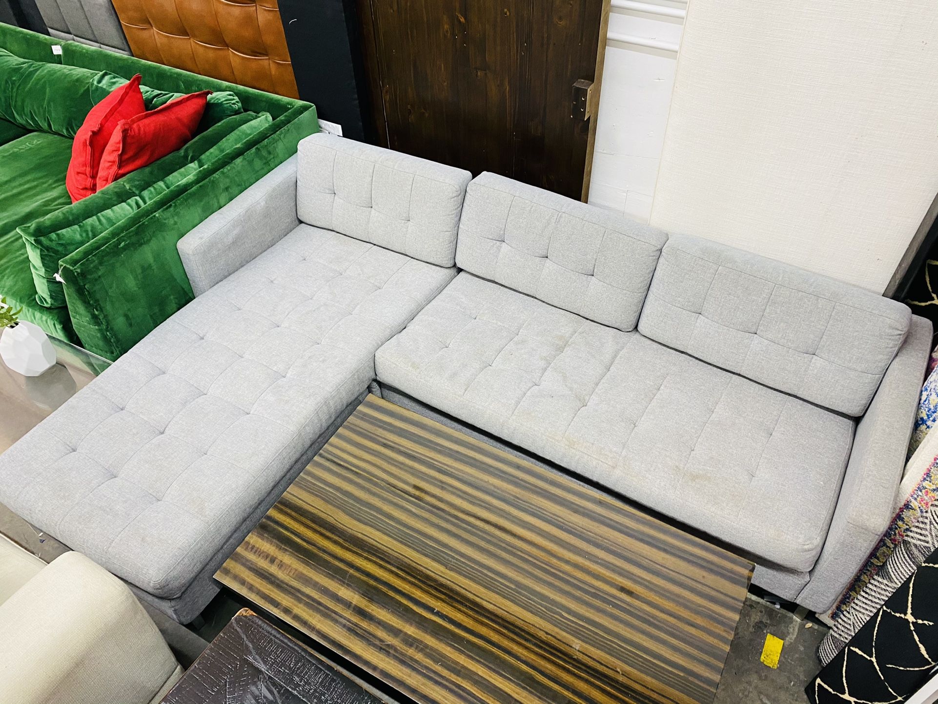 Cb2 ditto ii grey sectional sofa discount