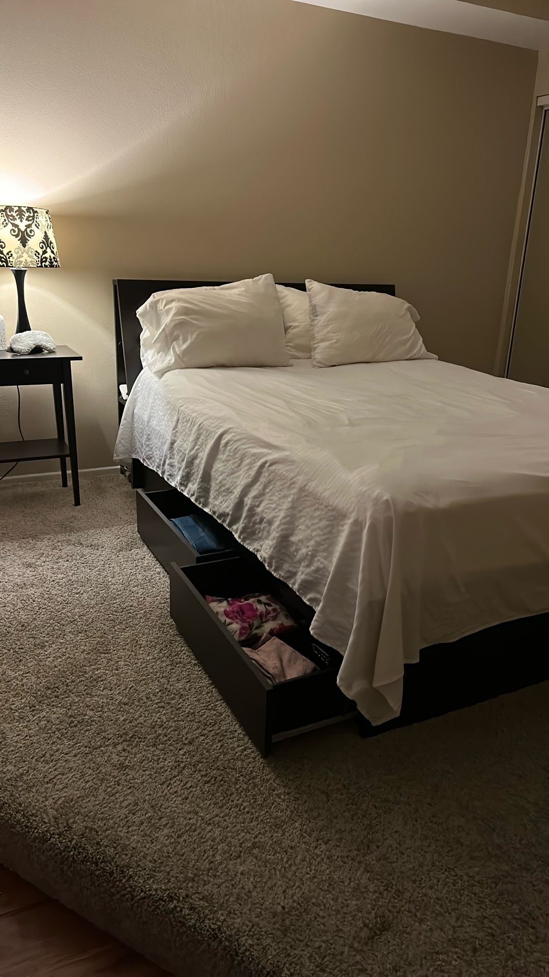 Bed - With 4 Drawers And 2 Shelves Built In 