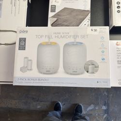 Pure Enrichment Hume Sense Top Fill Humidifier 2‑Pack.
