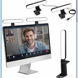 Dual Webcam Light for Monitor, Video Conference Lighting with Adjustable Stand