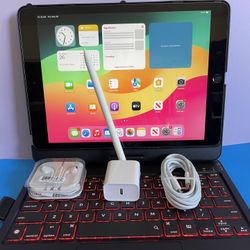 Apple IPad 9th Generation (10.2” Retina /Touch ID /IOS 17/ 2021 Model) 64GB with Pen, Keyboard  & Accessories 