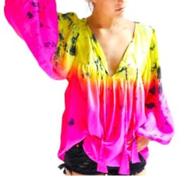Anna Kosturova silk tie-dye blouse