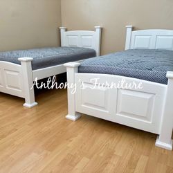 White Twin Bed With Mattress 