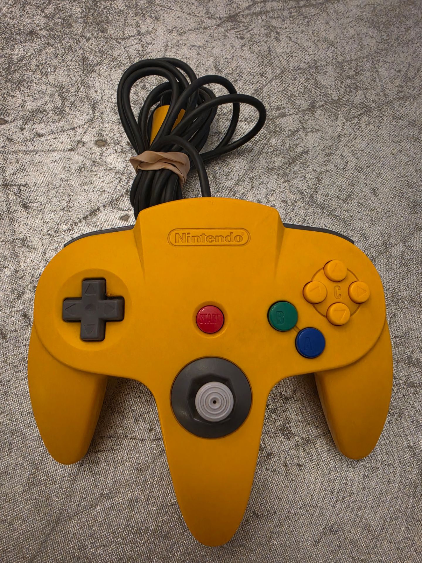 Nintendo 64 N64 Yellow Wired Controller Official OEM Authentic - Tested