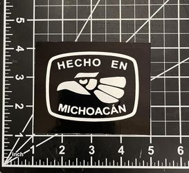 Hecho En Mexico Black Printed Adhesive Vinyl Sticker