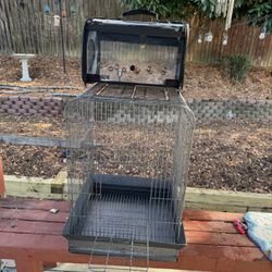 Large Birdcage w Travel Carrier and Food Storage Container 