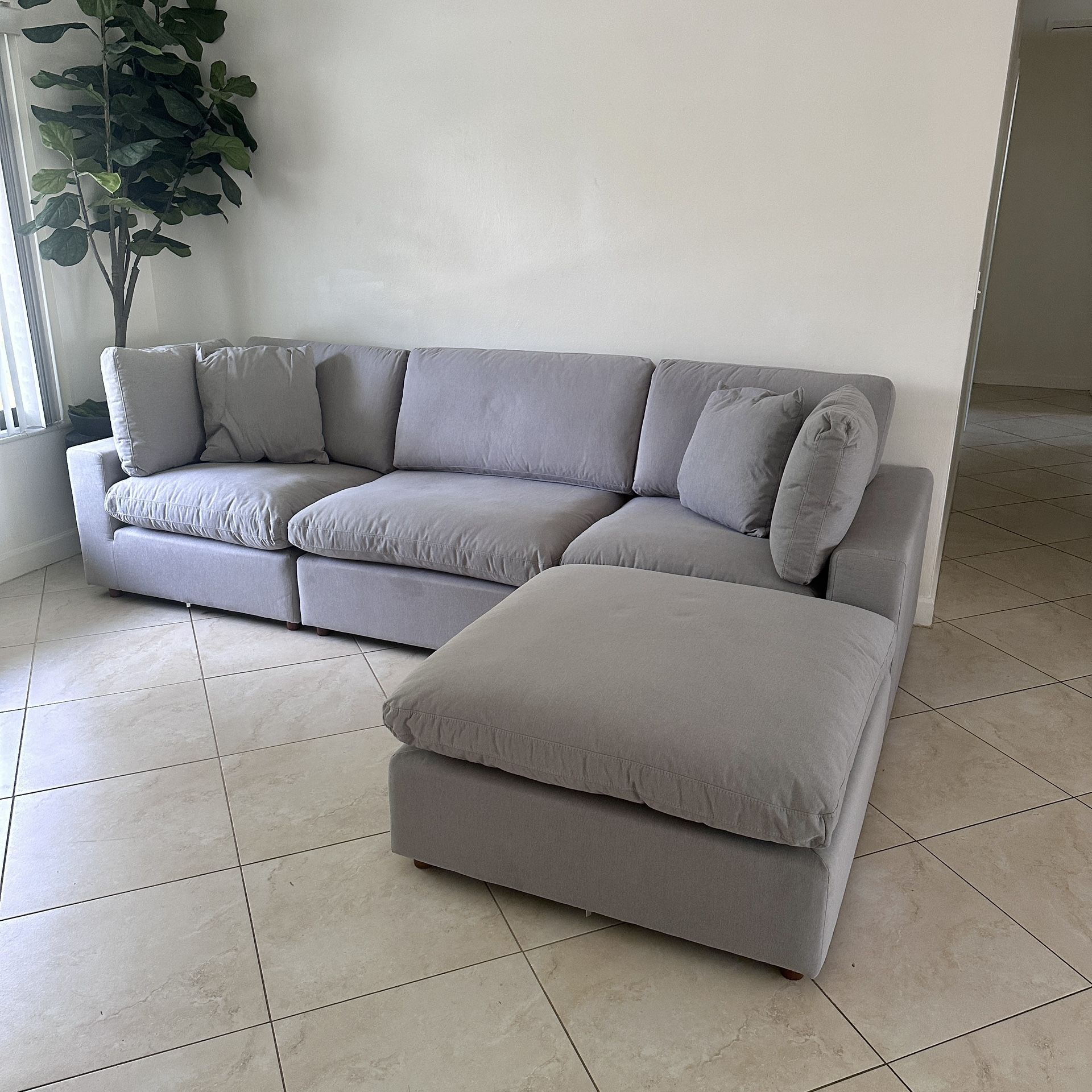 New Grey Sofa Cloud Couch Sectional