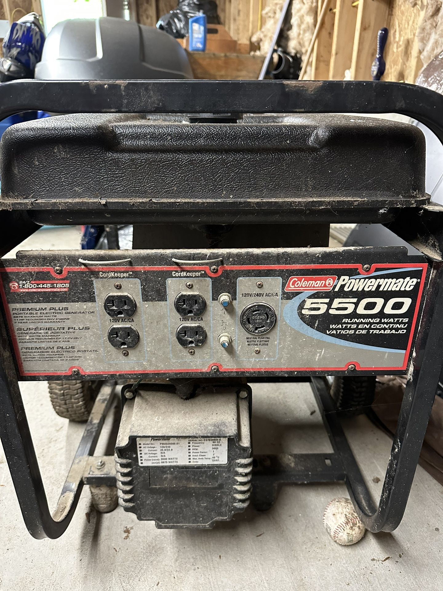 Coleman 5500 Watt GENERATOR, 150 OBO