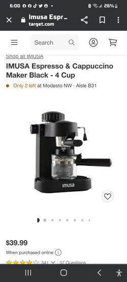 Imusa Espresso And Cappuccino Maker 