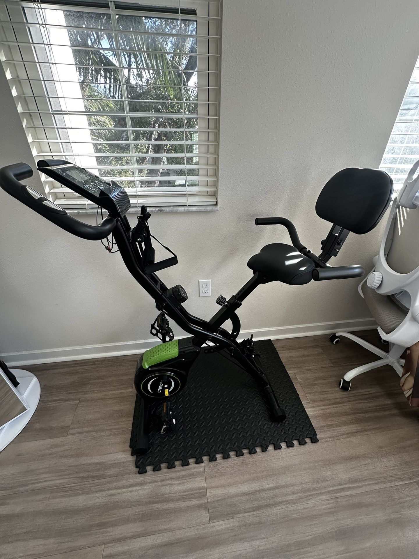 Folding Exercise Bike, 5 in 1 Stationary Bike with 16-Level Adjustable Magnetic Resistance