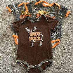 Mossy Oak Brown and Orange Hunting Bodysuits