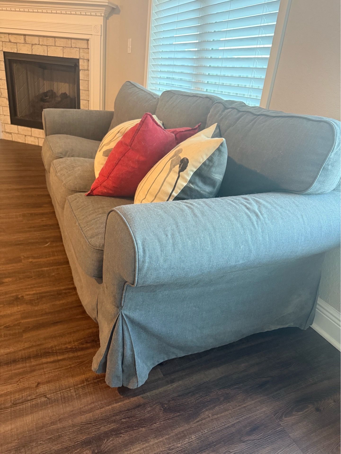 IKEA EKTORP 3-Seat Sofa — Gray, Removable & Washable Slipcover — $250