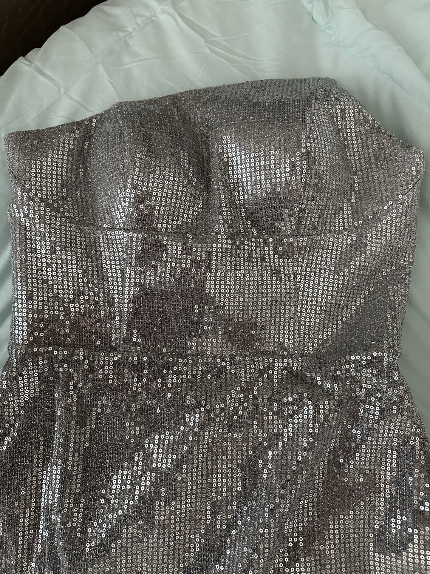 (Medium) Fashion off-shoulder split sequin casual evening dress