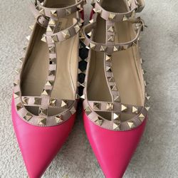 Authentic Valentino Rockstud T-trap Flat 