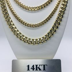 14K Miami Cuban Chains! See sizes in description.