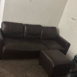 Decent Couch With Ottoman