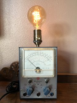 One of a kind upcycled voltmeter desk lamp $60