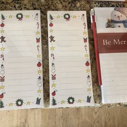 Christmas Set Of 4 Refrigerator Magnet Memo Pads 