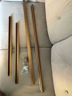 Gold Aluminum Picture Frame Parts with Hardware
