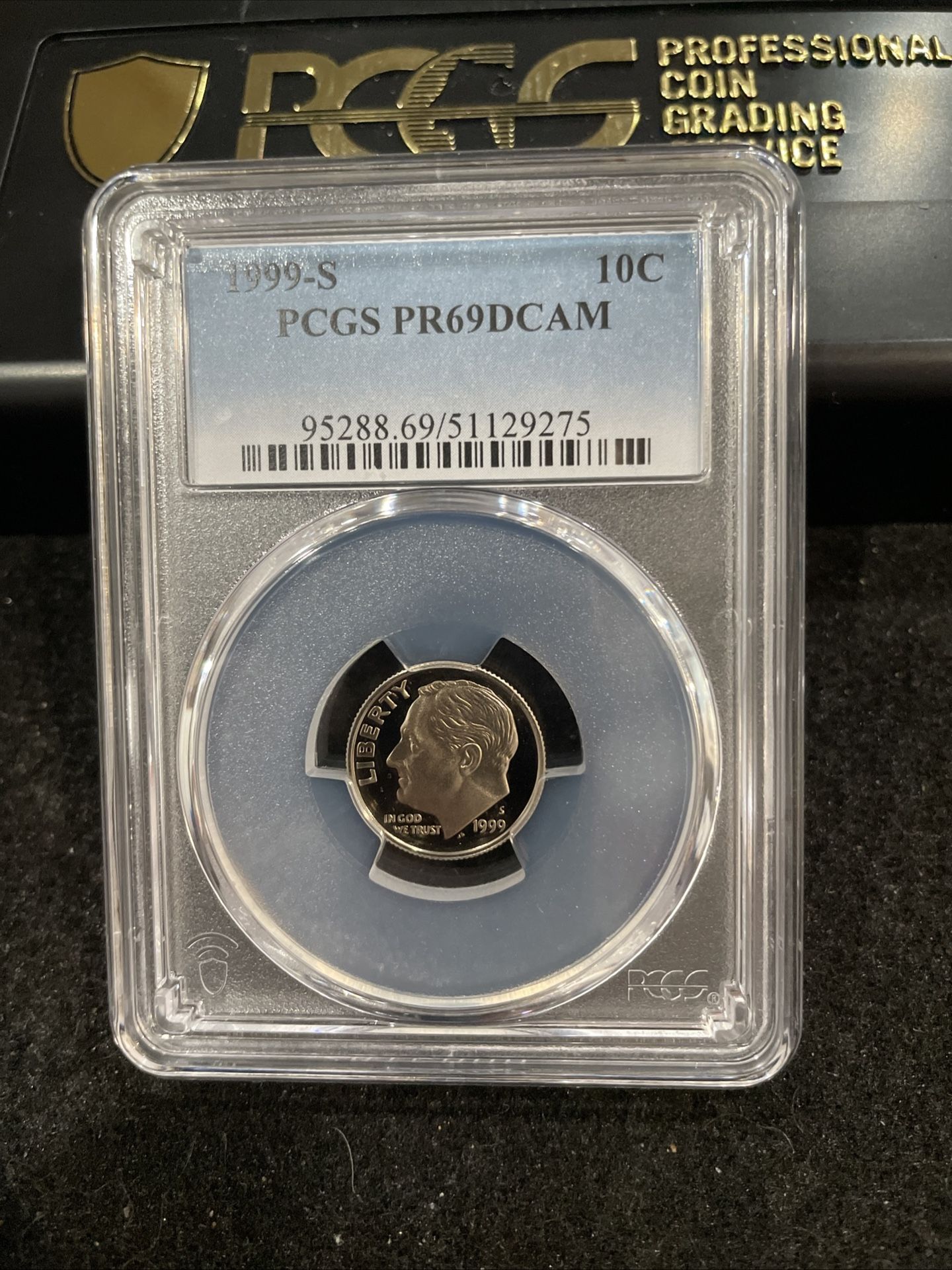 1999 S Gem Proof Roosevelt Dime Graded At PR69 With A Deep Cameo Q-18