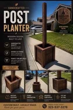 Custom handcrafted post planter boxes 🌿🪵