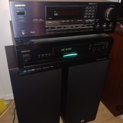 Onkyo Receiver,  CD Changer And Speakers 