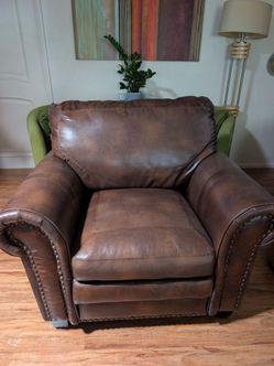 Vegan Leather Large Armchair/ Easy Chair