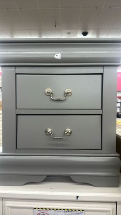 Small Grey Nightstand 
