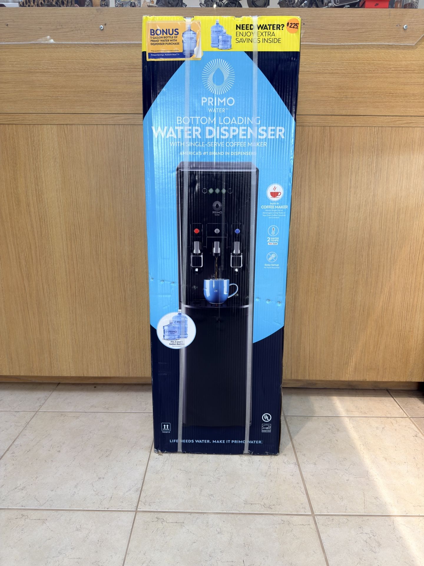 PRIMO WATER BOTTOM LOADING WATER DISPENSER WITH SINGLE-SERVE COFFEE MAKER