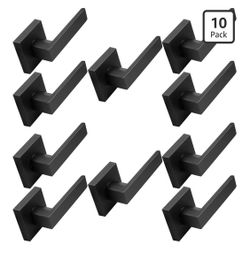 Matte Black Dummy Door Levers 10 Pack