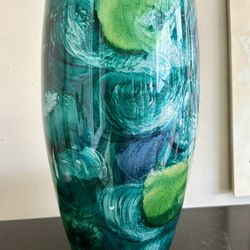 Beautiful Teals Vase 14”