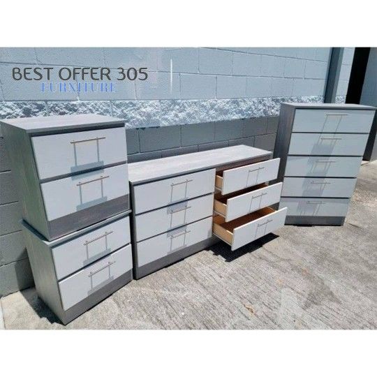 Dresser Chest and 2 Nigthstands Cómoda Gavetero Y 2 mesitas de noche