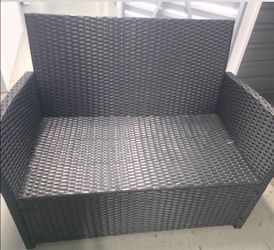 Black Outdoor Wicker Loveseat – $85 OBO