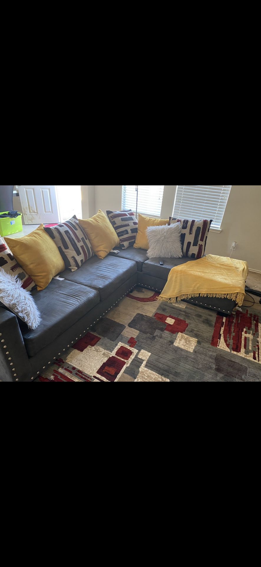 Grey L Shaped Sectional 