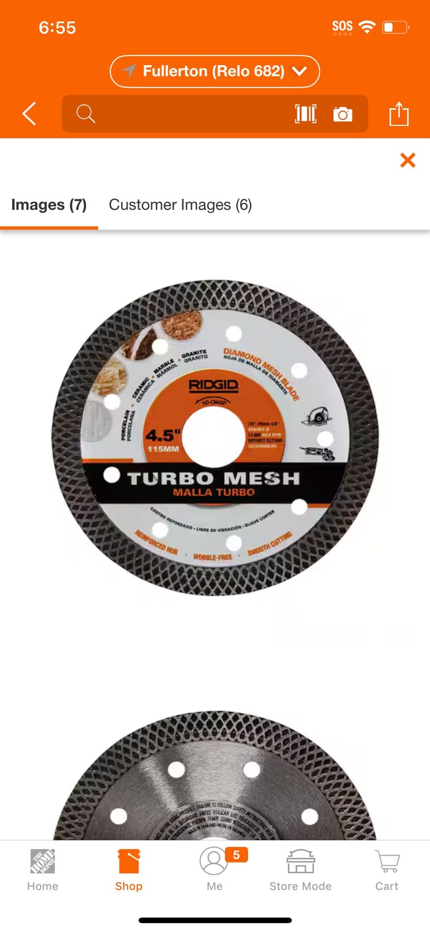 RIDGID 4.5 in. Continuous Rim Blade with Mesh Rim @tools-612
