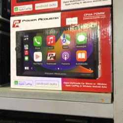 Power Acoustik Wireless Apple CarPlay And Android Auto Stereo 
