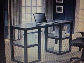 Mainstays Double Pedestal Parsons Desk, Black